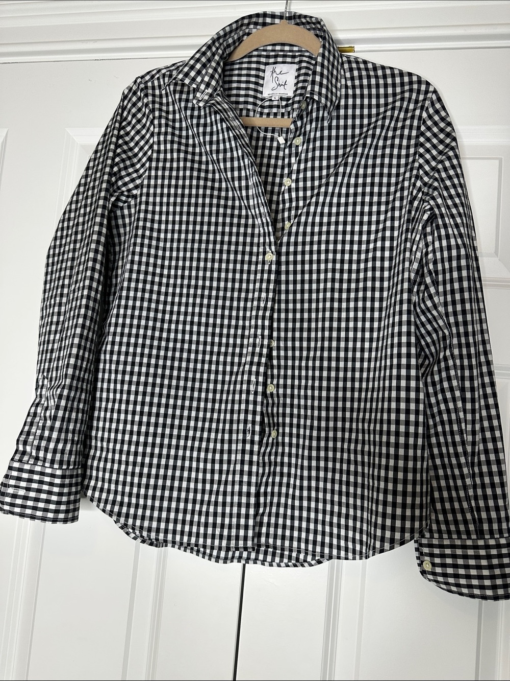 The Shirt by Rochelle Behrens Black and White Gingham Long Sleeve Icon Shirt - Picture 7 of 10